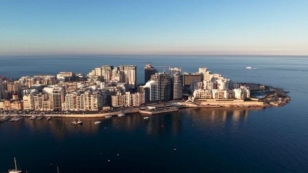 Aerial view of the Sliema peninsula and modern buildings Malta. Aerial view of the Sliema peninsula and modern buildings Malta.