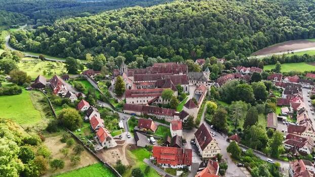 Aerial view of Bebenhausen Monastery and Castle Germany. Aerial view of Bebenhausen Monastery and Castle Germany.