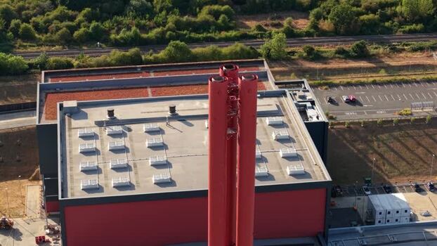 Aerial view of Rookery South ERF and Millbrook Power United Kingdom.