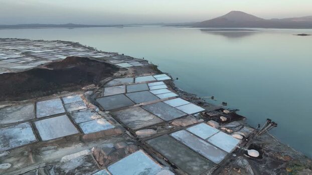 Aerial view of salt pans in the Danakil Desert Ethiopia. Aerial view of salt pans in the Danakil Desert Ethiopia.