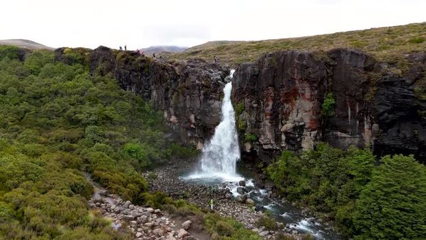 Aerial view of Taranaki Falls New Zealand. Aerial view of Taranaki Falls New Zealand.