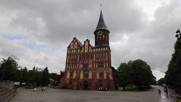 View of the historic Konigsberg Cathedral in Kaliningrad Russia.