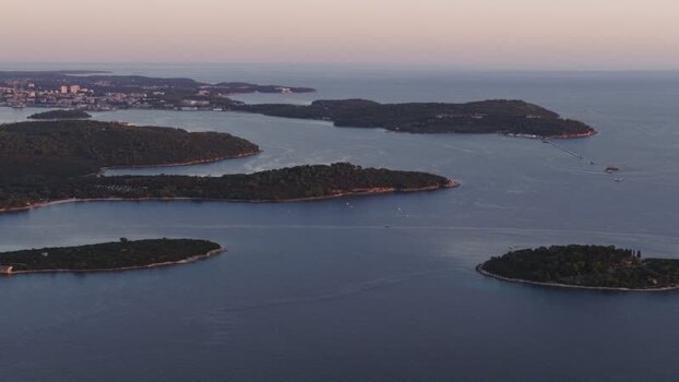 Aerial view of Brijuni National Park islands Croatia.