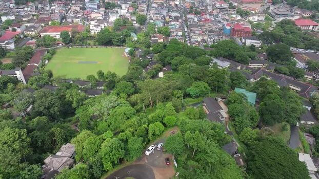 Aerial view of the cricket field in Kandy Sri Lanka. Aerial view of the cricket field in Kandy Sri Lanka.