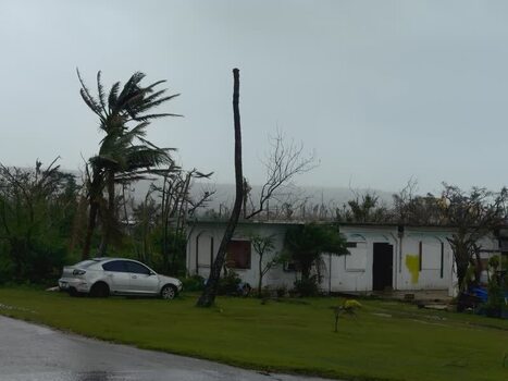 View of storm damage in San Jose Northern Mariana Islands. View of storm damage in San Jose Northern Mariana Islands.