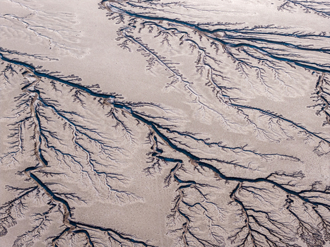 Aerial view of the intricate dendritic drainage patterns in the Reserva de la Biosfera Alto Golfo de California y Delta del Rio Colorado at Tijuana Baja California Mexico. Aerial view of the intricate dendritic drainage patterns in the Reserva de la Biosfera Alto Golfo de California y Delta del Rio Colorado at Tijuana Baja California Mexico.