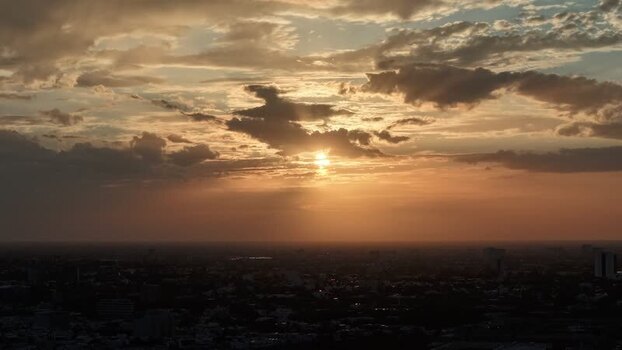Aerial view of sunset over Yucalpeten and Progreso Mexico. Aerial view of sunset over Yucalpeten and Progreso Mexico.