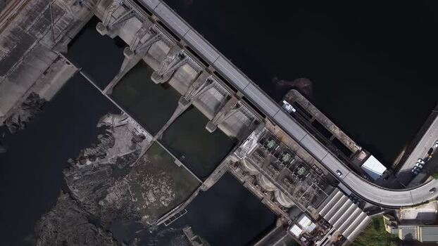 Aerial view of a hydroelectric dam and power station Portugal Aerial view of a hydroelectric dam and power station Portugal