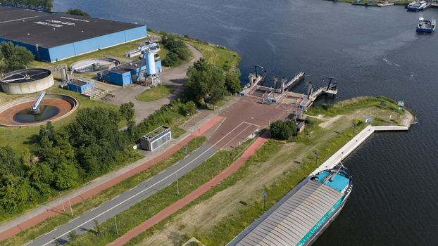 Velsen Noord Netherlands 20 June 2026 Aerial view of Velsen North Electric Ferry. Velsen Noord Netherlands 20 June 2026 Aerial view of Velsen North Electric Ferry.