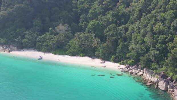 Aerial view of Perhentian Islands beach in Malaysia. Aerial view of Perhentian Islands beach in Malaysia.