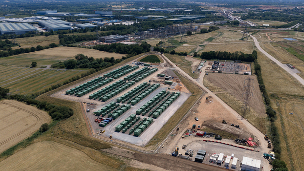 Aerial view of Hams Hall battery energy storage system in the UK Aerial view of Hams Hall battery energy storage system in the UK