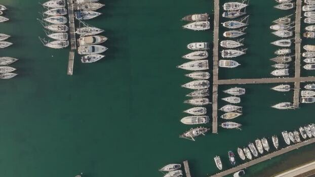 Aerial view of yachts docked at the Island of Ortigia Italy. Aerial view of yachts docked at the Island of Ortigia Italy.