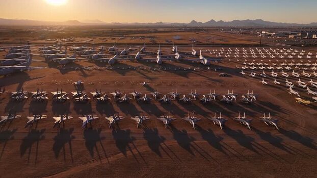 Aerial view of airplanes in Tucson United States. Aerial view of airplanes in Tucson United States.