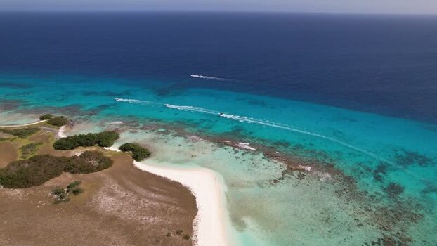 Aerial view of Los Roques archipelago Venezuela.