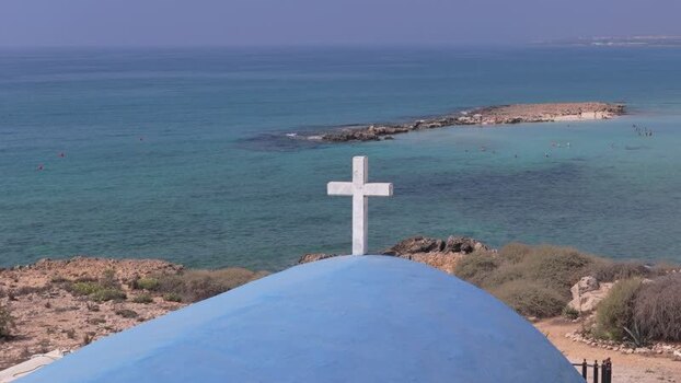 Aerial view of church dome in Famagusta Northern Cyprus.