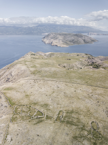 Aerial view of Coki Baska Island Croatia.