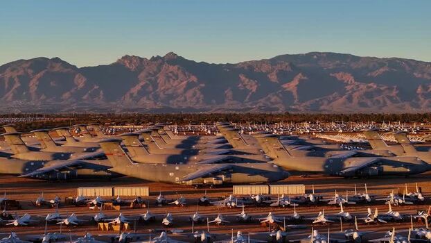 Aerial view of planes at AMARG United States. Aerial view of planes at AMARG United States.