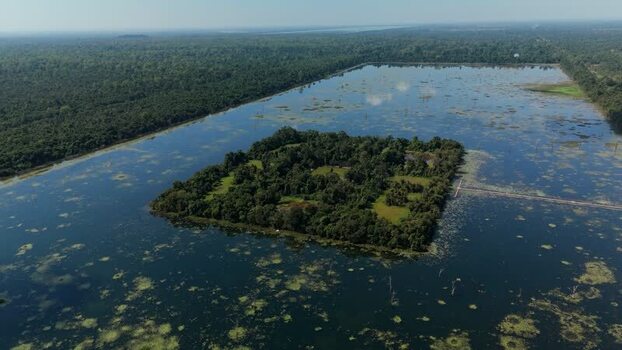 Aerial view of Neak Pean temple in Krong Siem Reap Cambodia. Aerial view of Neak Pean temple in Krong Siem Reap Cambodia.