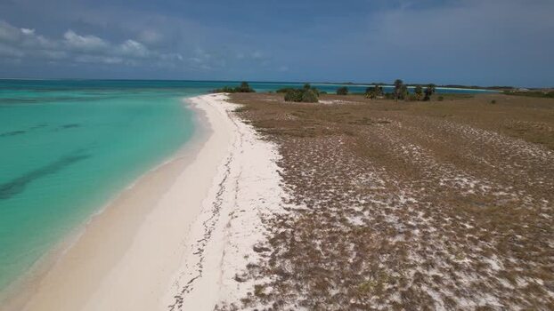 Aerial view of Los Roques archipelago in Venezuela.