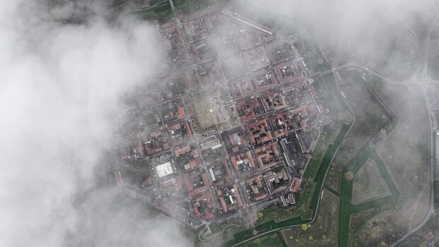 Aerial view of the fortress city France.