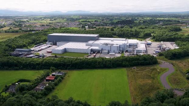 Aerial view of Coca Cola Ballina Beverages facility Ireland.