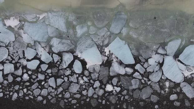 Aerial view of icebergs floating in the glacier lagoon Iceland. Aerial view of icebergs floating in the glacier lagoon Iceland.