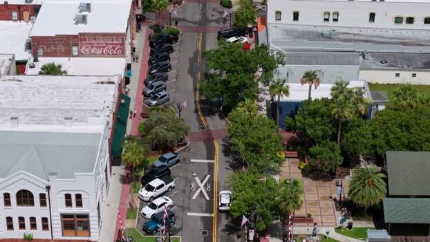 Aerial view of buildings and streets United States. Aerial view of buildings and streets United States.