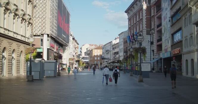 View of the Korzo pedestrian street in Rijeka Croatia.