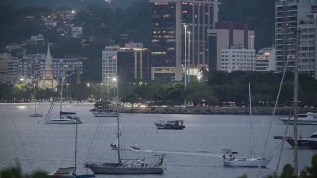 View of sailboats at Aterro do Flamengo at dusk Brazil. View of sailboats at Aterro do Flamengo at dusk Brazil.