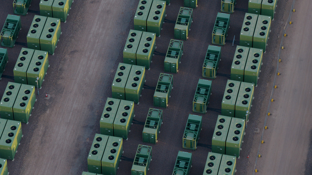 Aerial view of Hams Hall battery energy storage system in the UK Aerial view of Hams Hall battery energy storage system in the UK