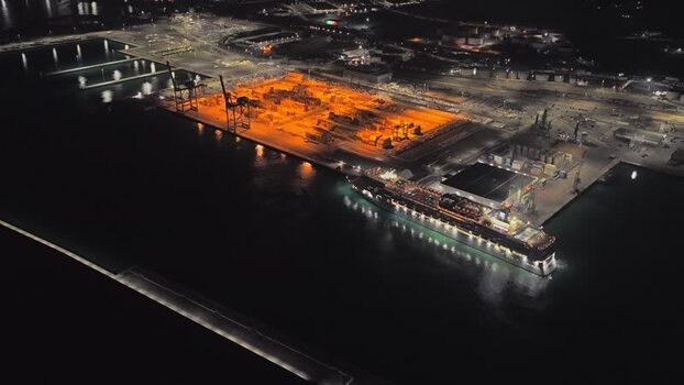 Aerial view of Civitavecchia Port at night Italy. Aerial view of Civitavecchia Port at night Italy.