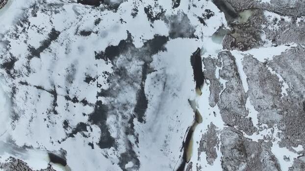Aerial view of Lofoten mountains in Vagan Municipality Norway.