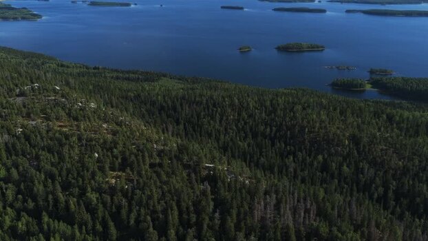 Aerial view of Koli National Park over Pielinen lake Finland. Aerial view of Koli National Park over Pielinen lake Finland.