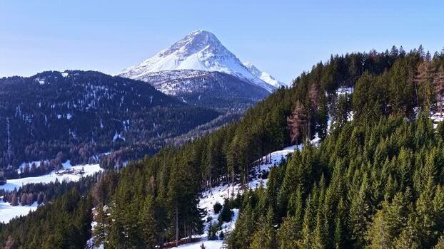 Aerial view of Nauders mountains in Tyrol Austria.