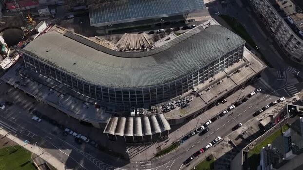 Aerial view of building Porto Portugal.