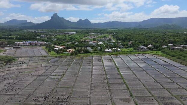 Aerial view of Salines de Yemen Tamarin in Tamarin Mauritius. Aerial view of Salines de Yemen Tamarin in Tamarin Mauritius.