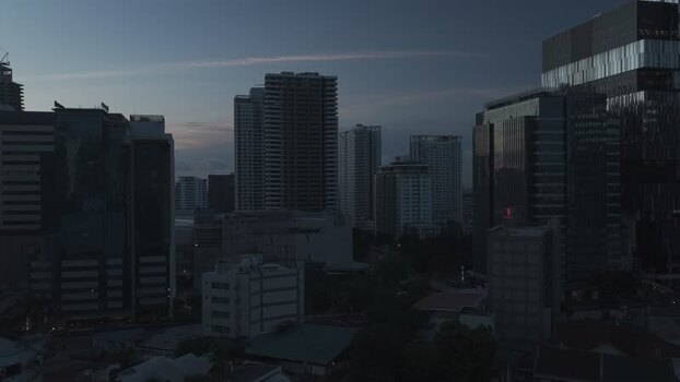 Aerial view of the modern skyline in Cebu City Philippines.