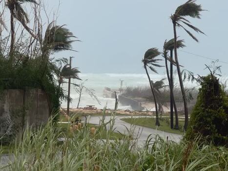 View of Super Typhoon Bavi on the coast of Northern Mariana Islands. View of Super Typhoon Bavi on the coast of Northern Mariana Islands.