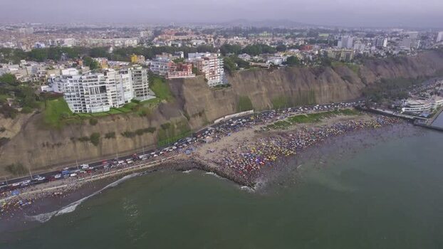 Aerial view of Circuito de Playas in Barranco Peru. Aerial view of Circuito de Playas in Barranco Peru.