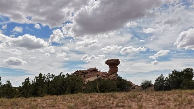 Aerial view of Camel Rock in Santa Fe United States.