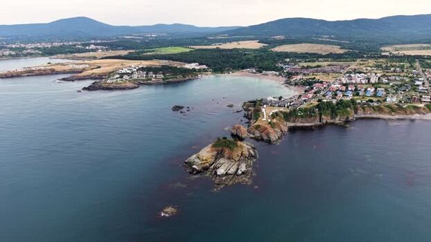 Aerial view of Arapya coastline and bay Bulgaria.