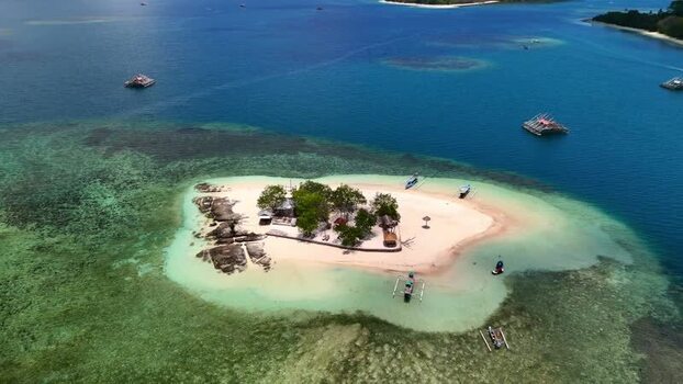 Aerial view of Gili Bedis island Indonesia. Aerial view of Gili Bedis island Indonesia.