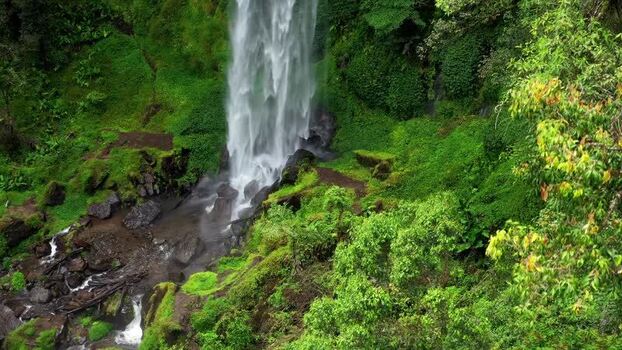 Aerial view of Waterfall Kayu Aro in Jambi Indonesia. Aerial view of Waterfall Kayu Aro in Jambi Indonesia.