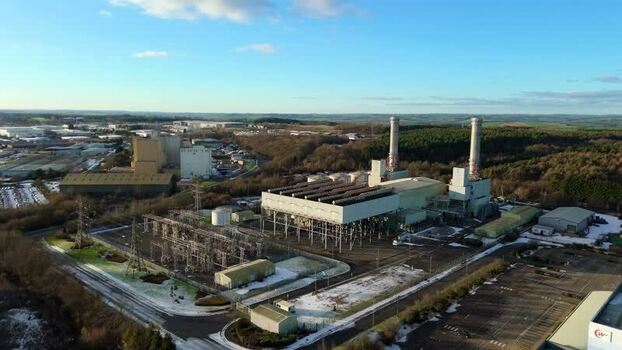 Aerial view of the power plant in Corby United Kingdom.