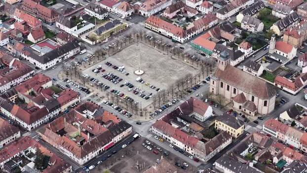 Aerial view of the Place d Armes France.