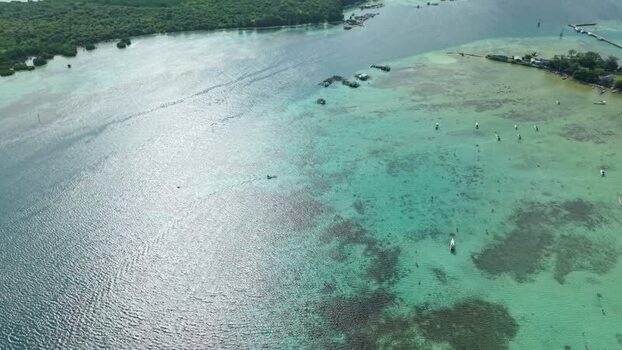 Aerial view of houses and boats Karimunjawa Indonesia. Aerial view of houses and boats Karimunjawa Indonesia.