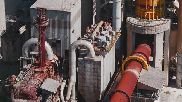 Aerial view of Sacci S.P.A. cement plant in Castelraimondo Italy.