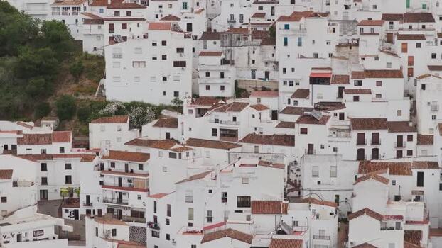 Aerial view of the white village of Casares Spain. Aerial view of the white village of Casares Spain.
