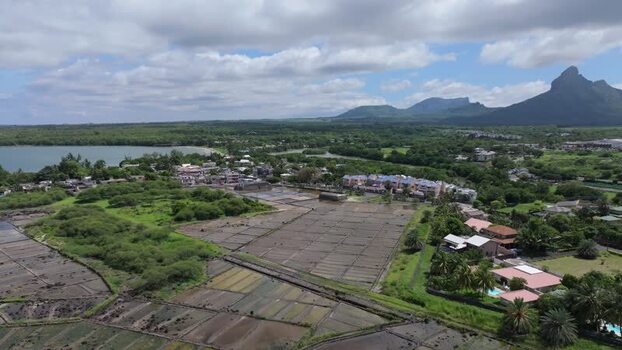 Aerial view of Salines de Yemen Tamarin salt pans in Mauritius. Aerial view of Salines de Yemen Tamarin salt pans in Mauritius.