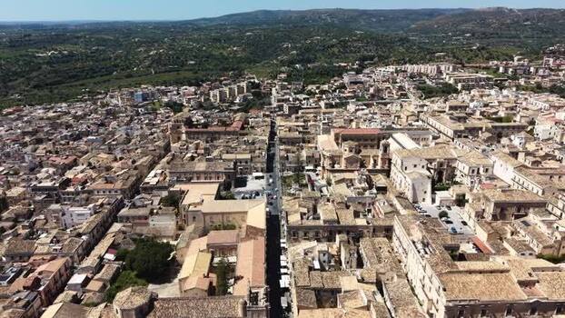 Aerial view of the historic center of Noto Italy. Aerial view of the historic center of Noto Italy.